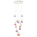 Cesario 12 Light Cluster Pendant Polished Chrome Iridised Glass LED