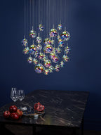 Cesario 12 Light Cluster Pendant Polished Chrome Iridised Glass LED