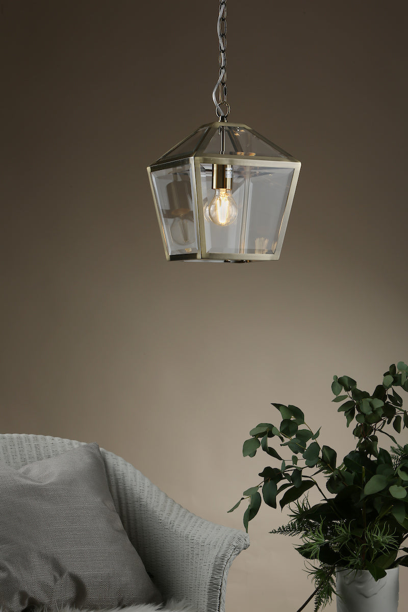 Churchill 1 Light Pendant Antique Brass