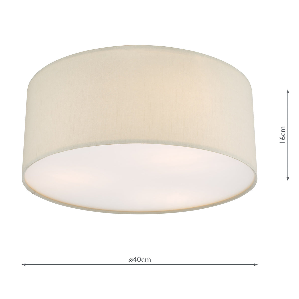 Cierro 3 Light Flush Taupe With Diffuser 40cm