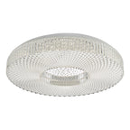 Modern LED ceiling light in living room with warm glow