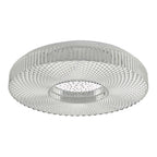 DAR Cimona Large Flush Ceiling Light Clear Acrylic LED 50cm