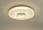 DAR Cimona Large Flush Ceiling Light Clear Acrylic LED 50cm