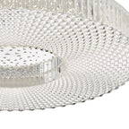 DAR Cimona Large Flush Ceiling Light Clear Acrylic LED 50cm