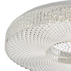 DAR Cimona Large Flush Ceiling Light Clear Acrylic LED 50cm