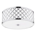 Civic Small 2 Light Flush Polished Chrome Frosted Glass