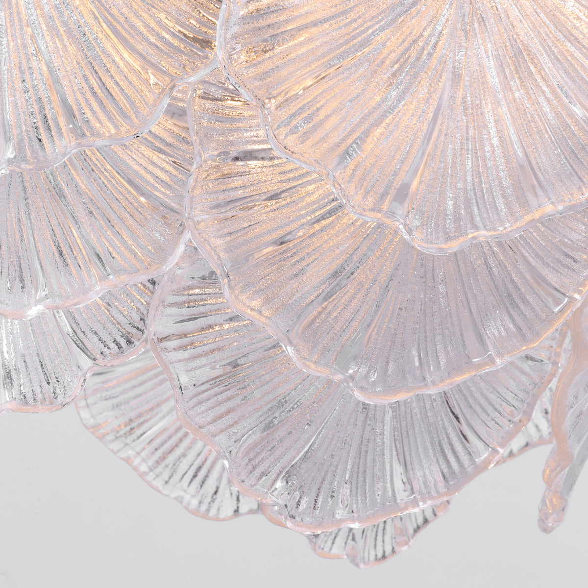 Courtney 10 Light Pendant Textured Glass and Antique Brass