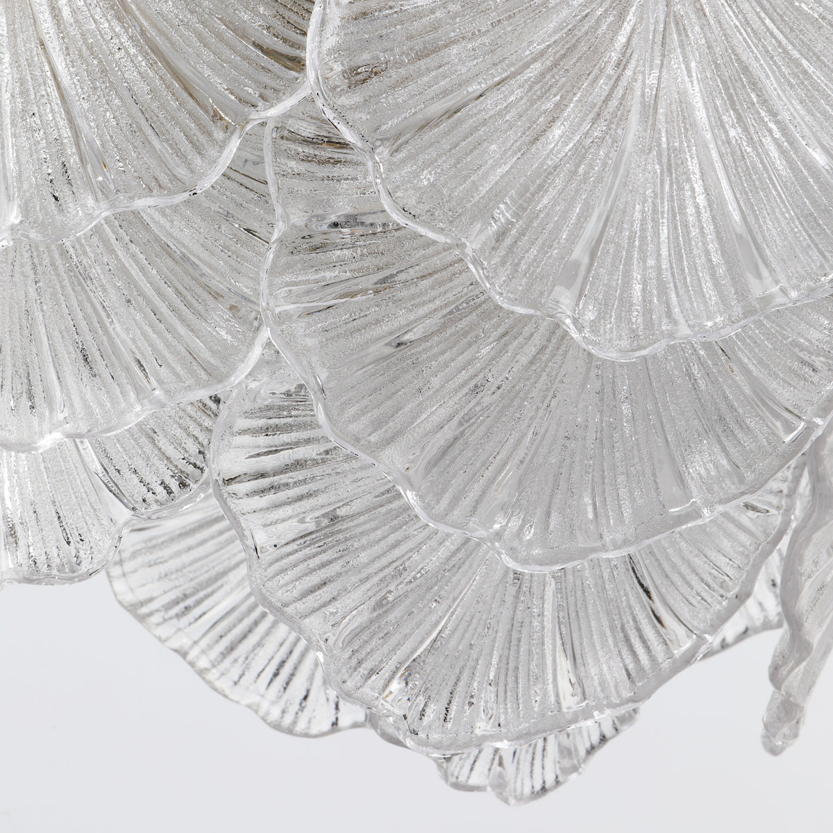 Courtney 10 Light Pendant Textured Glass and Antique Brass