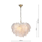 Courtney 10 Light Pendant Textured Glass and Antique Brass
