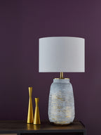 Creon Ceramic Table Lamp Grey and Antique Brass Base Only