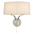 Cristin 2 Light Wall Light Polished Nickel With Ivory Shade