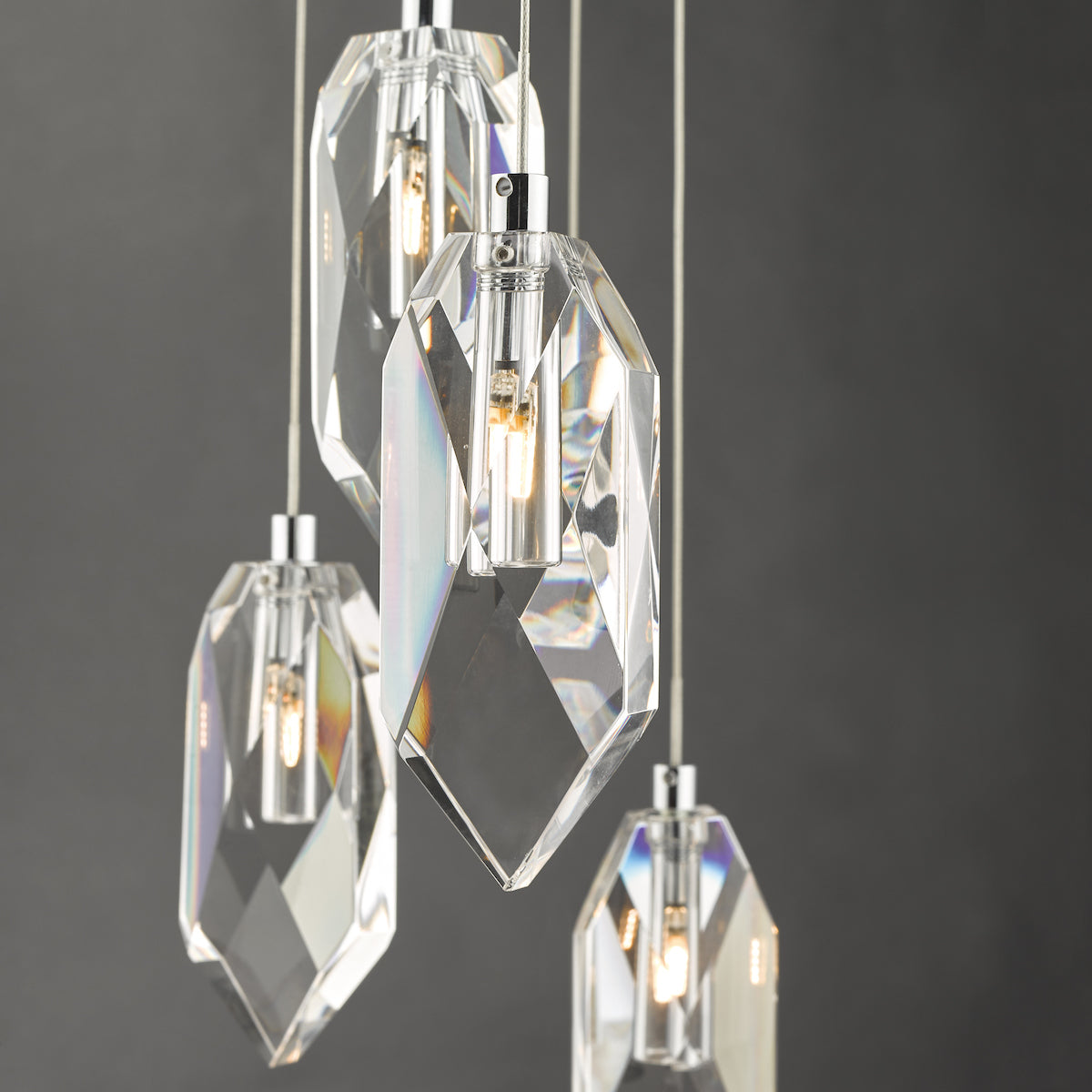 Crystal 12 Light Cluster Pendant Polished Chrome & Crystal