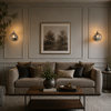 Franklite Globe Wall Light Polished Nickel Smoked Glass IP44