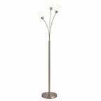 Furama 3 Light Floor Lamp - Satin Nickel
