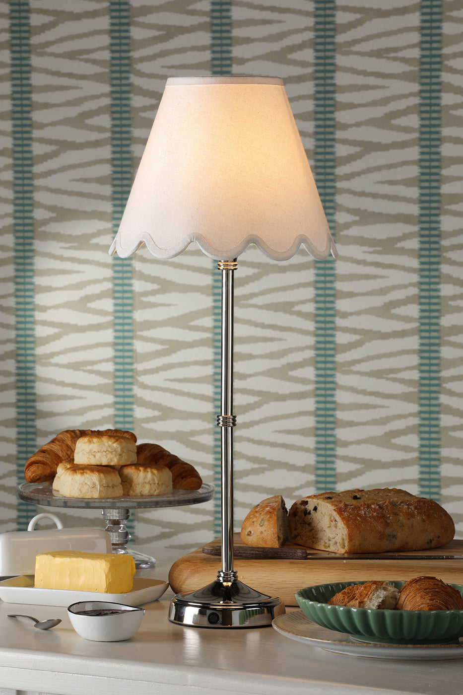 Dahl Rechargeable Table Lamp Polished Nickel Base Only LED