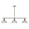 Dara 3 Light Bar Pendant Antique Brass & Glass