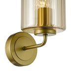 Daylin Wall Light Satin Gold and Amber Ribbed Glass