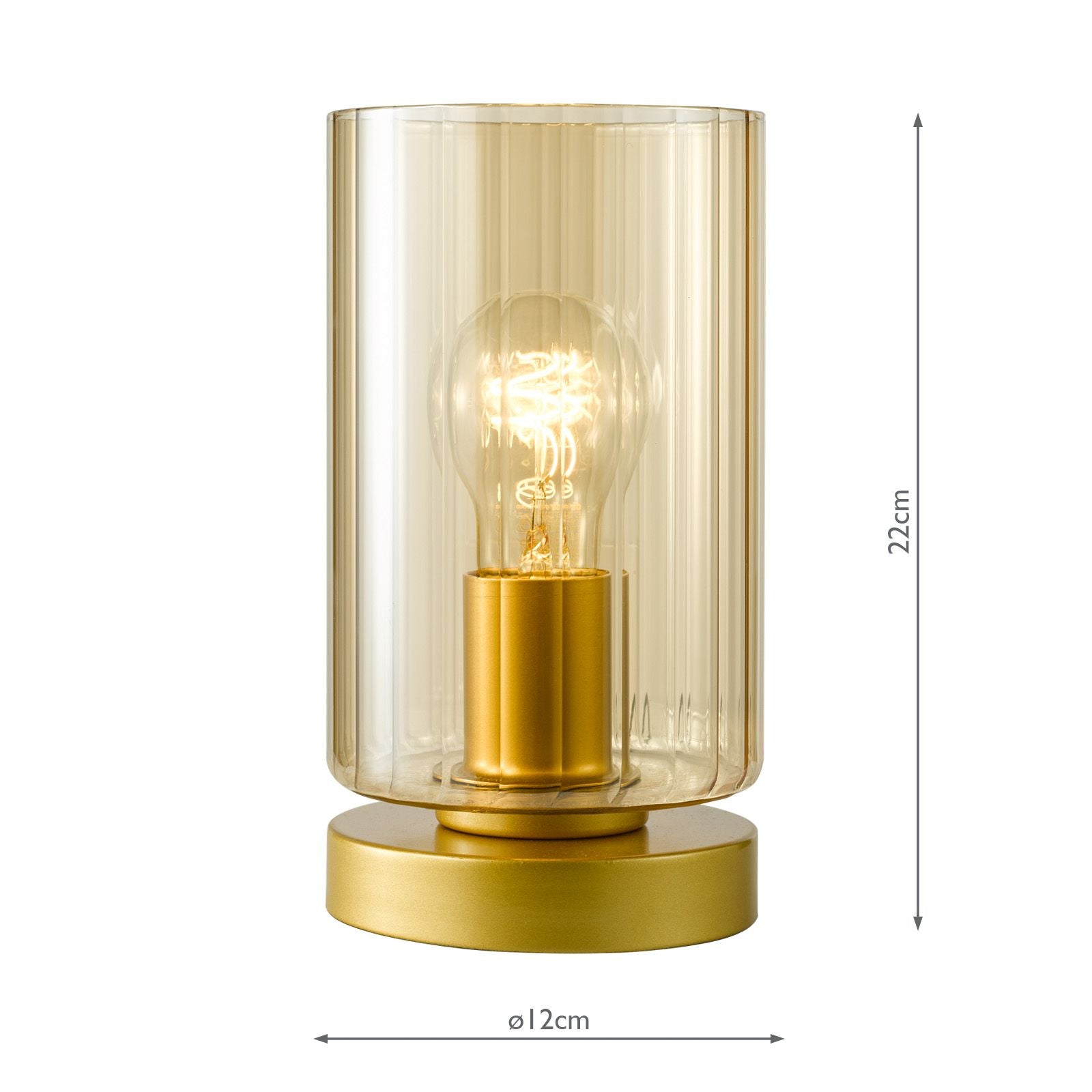 Daylin Wall Light Satin Gold and Amber Ribbed Glass