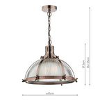 Debut 1 Light Pendant Brushed Antique Copper