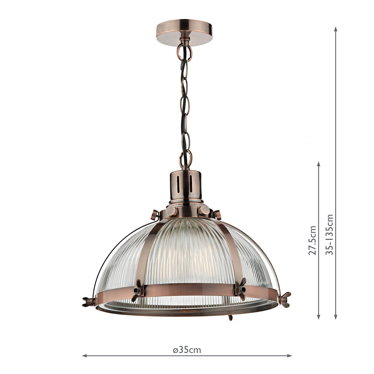 Debut 1 Light Pendant Brushed Antique Copper