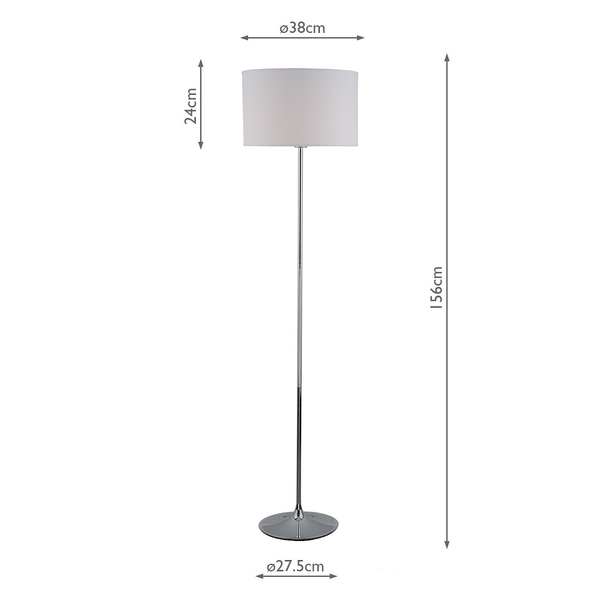 Delta Floor Lamps Polished Chrome With Shade 1