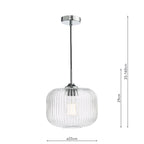Demarius Pendant Polished Chrome and Clear Glass