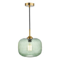 Demarius 1 Light Pendant Green Glass Bronze Detail