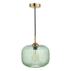 Demarius 1 Light Pendant Green Glass Bronze Detail