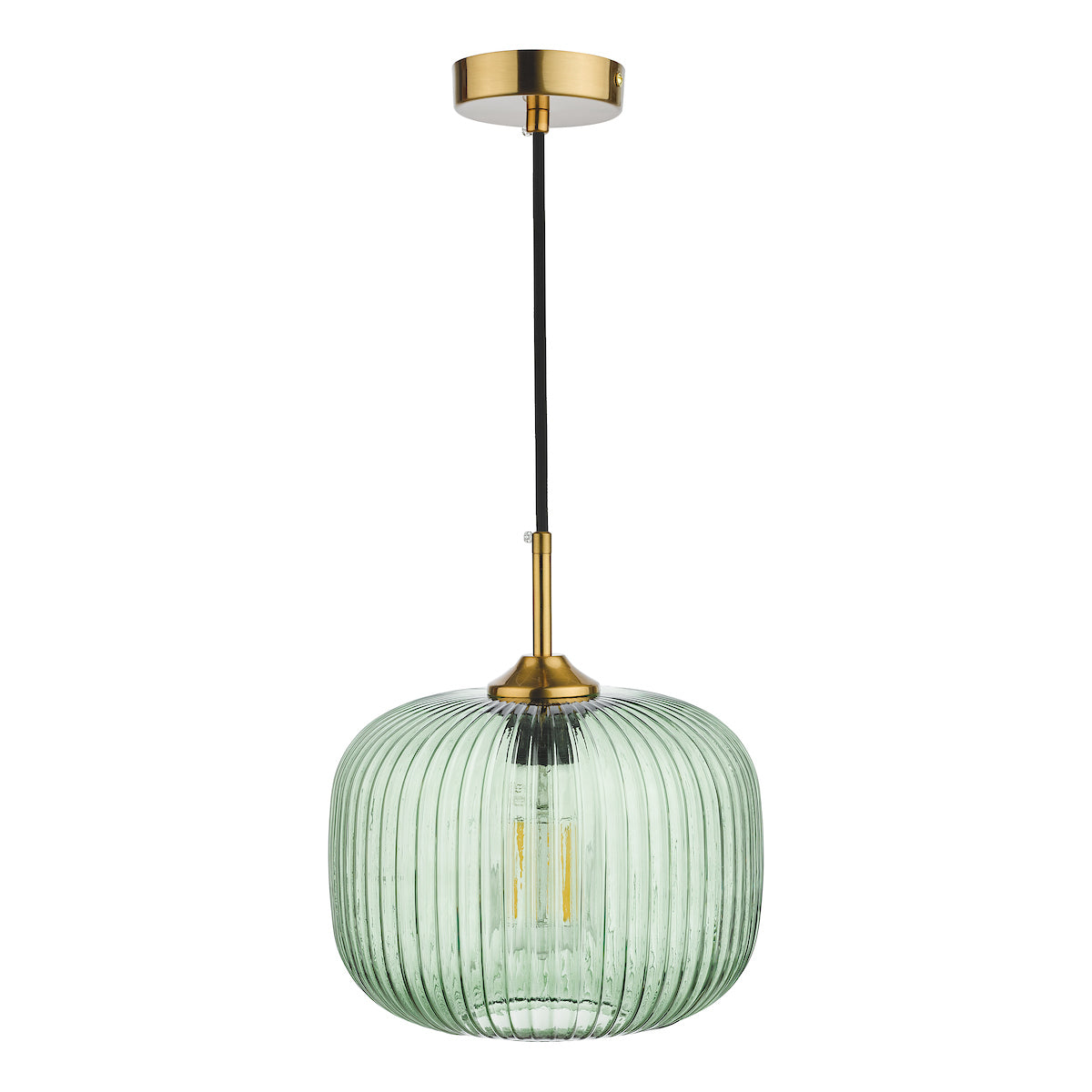 Demarius 1 Light Pendant Green Glass Bronze Detail