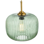 Demarius 1 Light Pendant Green Glass Bronze Detail