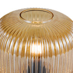 Demarius Table Lamp Amber Ribbed Glass
