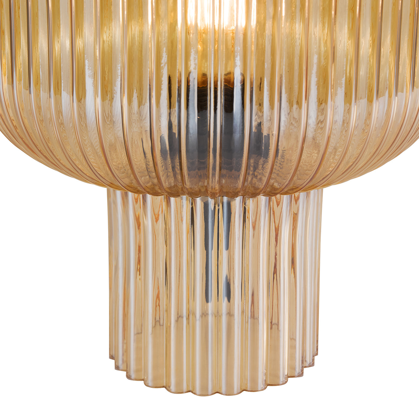 Demarius Table Lamp Amber Ribbed Glass