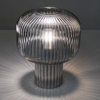 Demarius Table Lamp Smoked Ribbed Glass