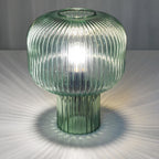 Demarius Table Lamp Green Ribbed Glass