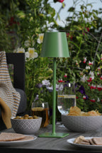 Derrick Rechargeable Outdoor Table Lamp Satin Green LED IP54