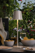 Derrick Rechargeable Outdoor Table Lamp Satin Taupe LED IP54