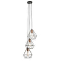 Deyon 3 Light Cluster Pendant Black & Copper
