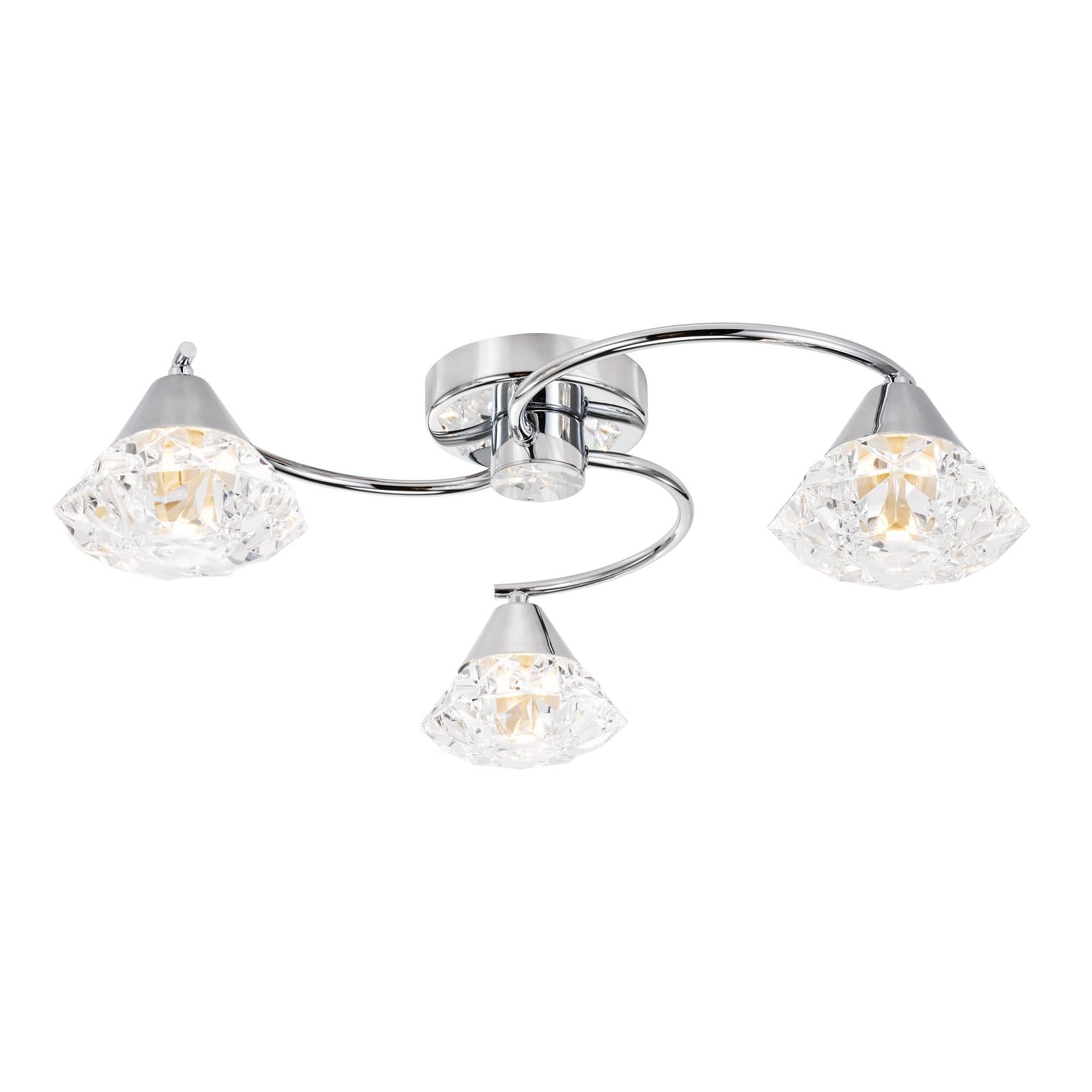 Dilys 3 Light Semi-Flush Polished Chrome