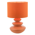 Discus Ceramic Table Lamps Orange With Shade