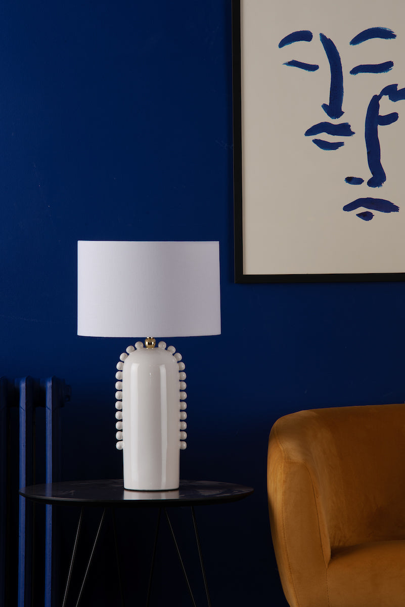 Dolce Table Lamps White Ceramic With Shade