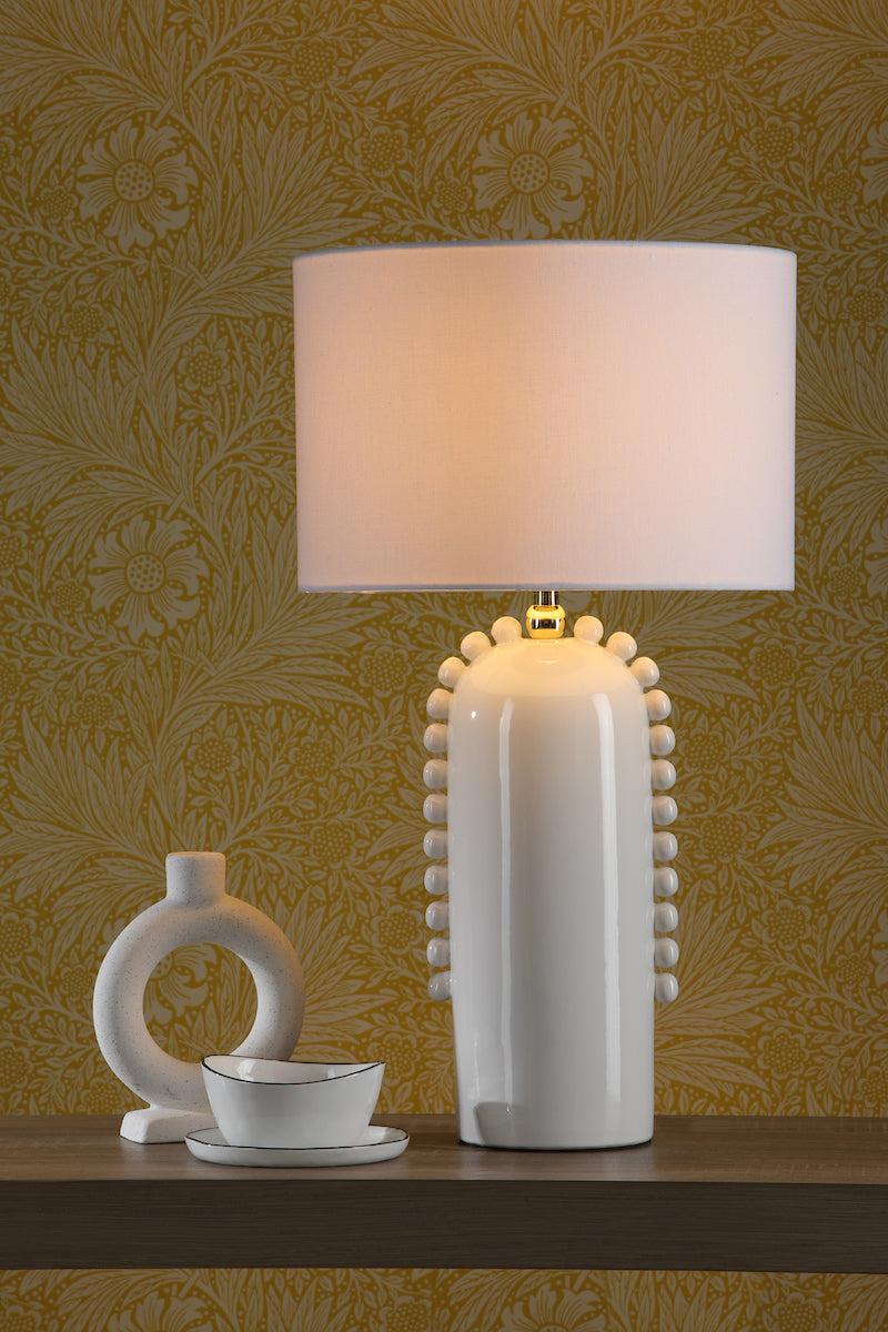 Dolce Table Lamps White Ceramic With Shade