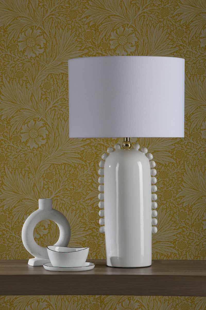 Dolce Table Lamps White Ceramic With Shade