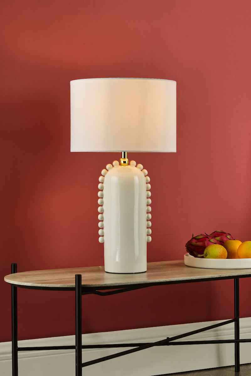 Dolce Table Lamps White Ceramic With Shade
