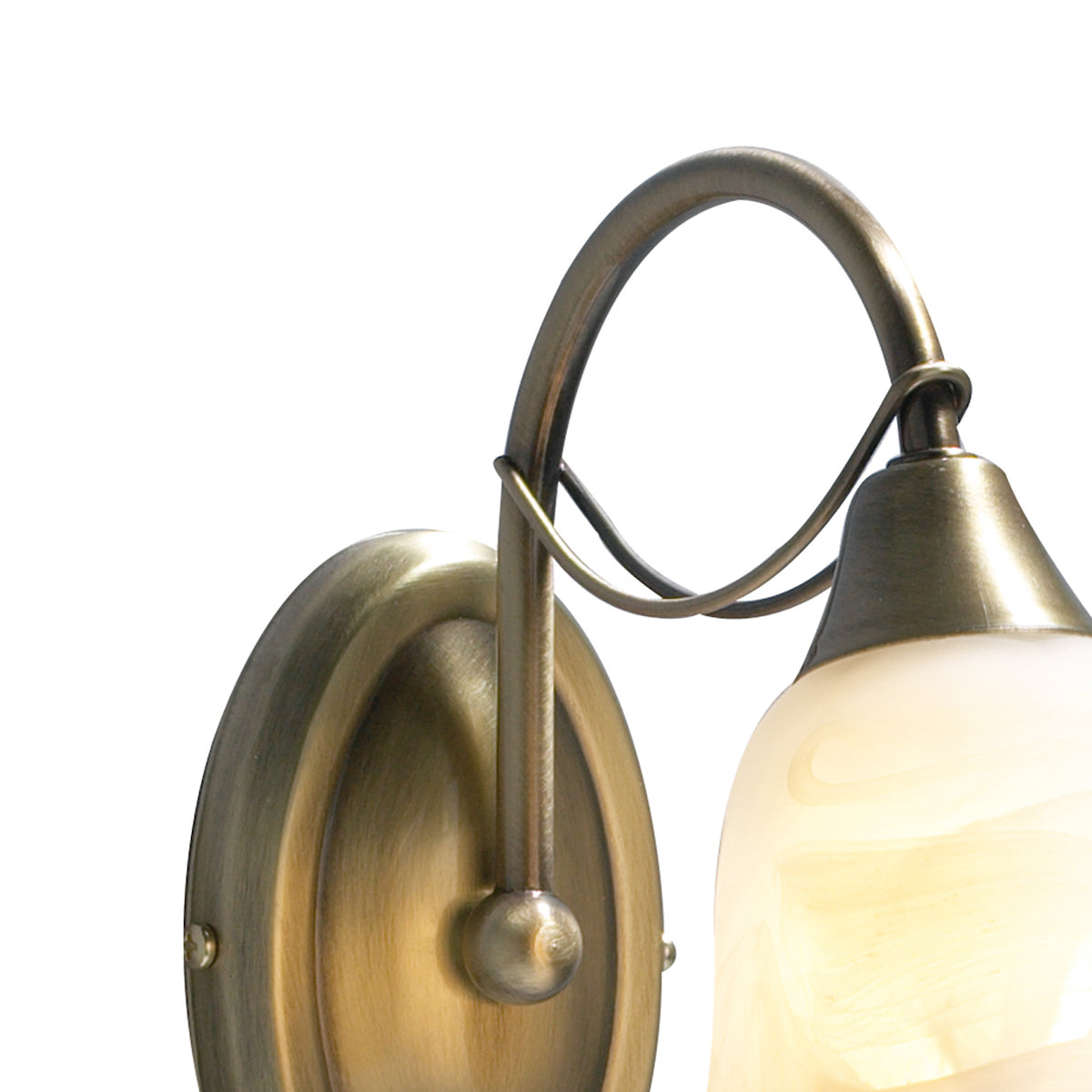 Doublet Wall Light Antique Brass Alabaster Glass