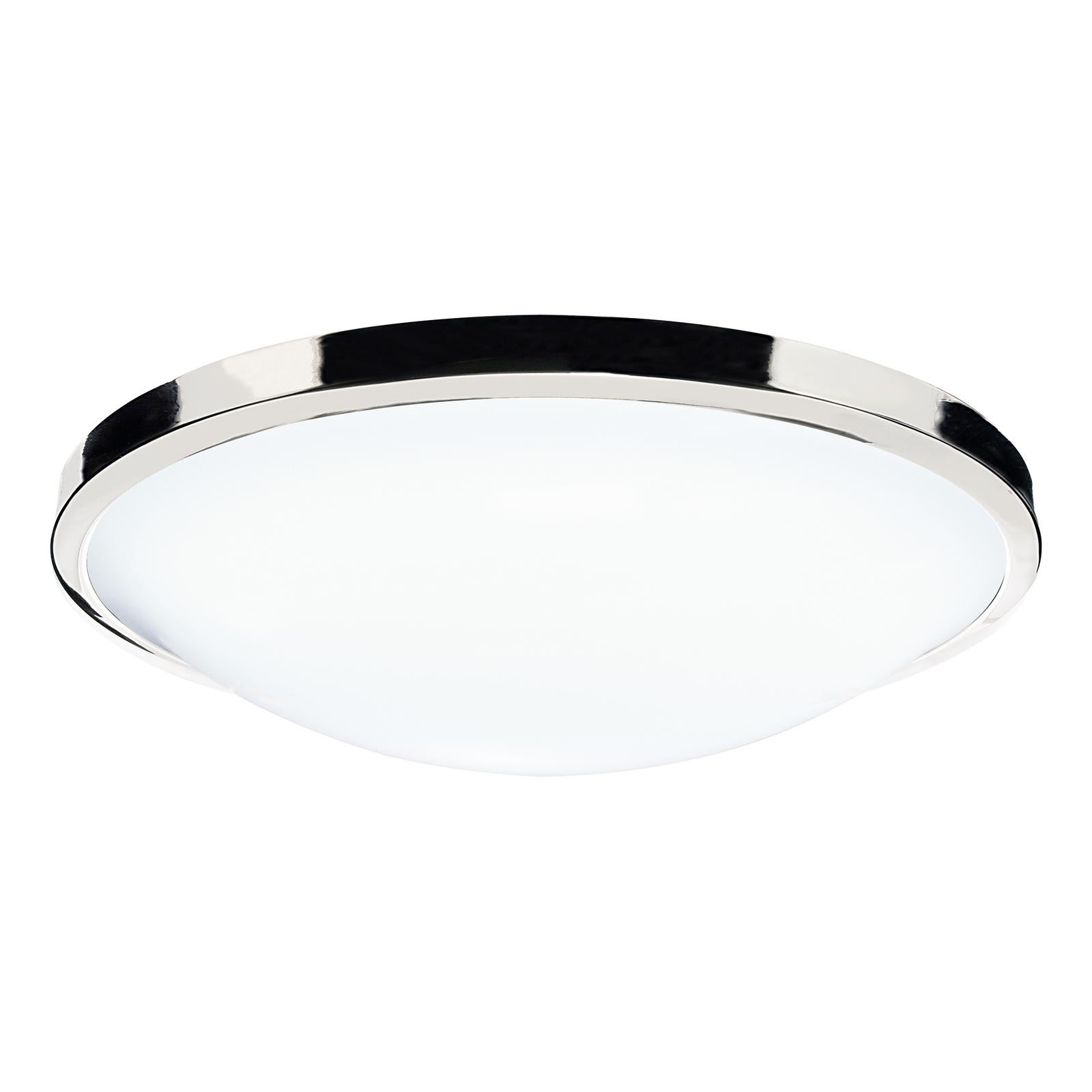 Dover Bathroom Flush Polished Chrome White Acrylic IP44