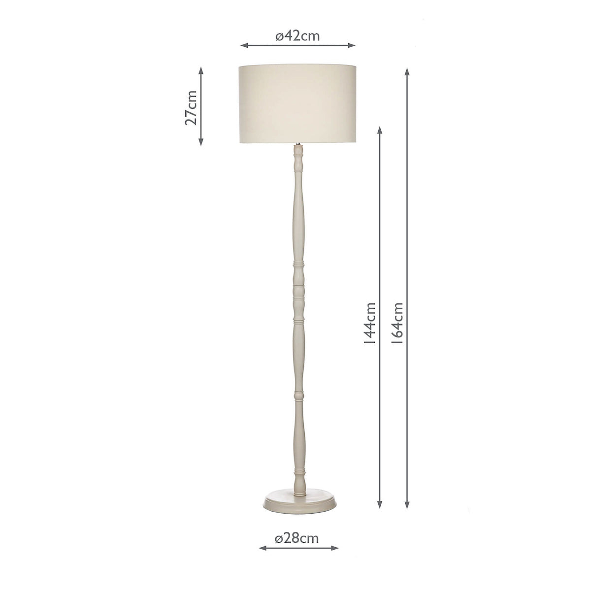 Dunlop Floor Lamp Cream With Shade