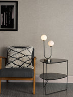 Duo 2 Light Table Lamps Antique Brass and Opal Glass