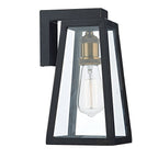 Duval Outdoor Wall Light Black Glass IP43