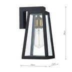 Duval Outdoor Wall Light Black Glass IP43