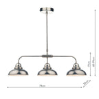 Dynamo 3 Light Bar Pendant Antique Chrome
